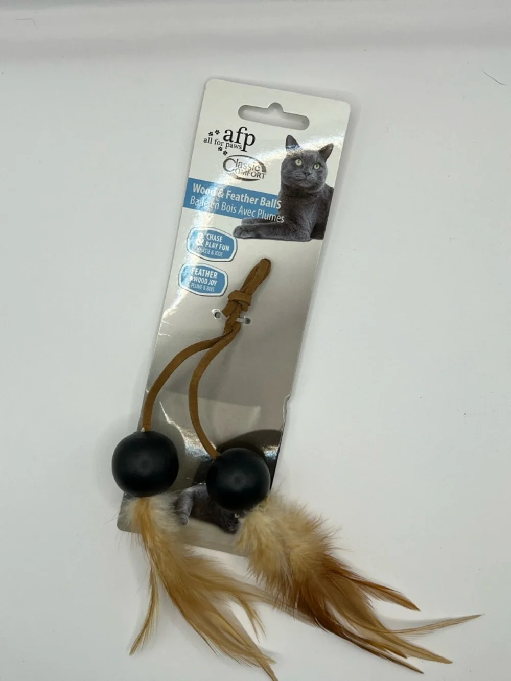Wood and Feather Cat Toy